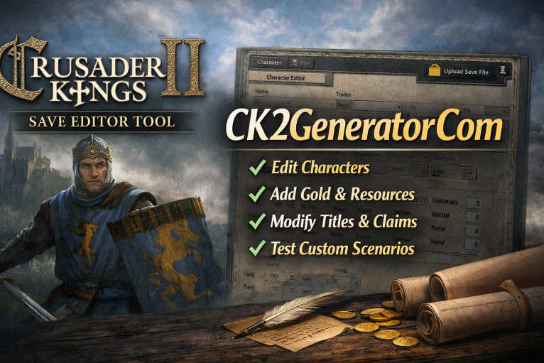 CK2GeneratorCom: Complete Guide to the Crusader Kings II Save Editor Tool